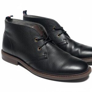 Tommy Hilfiger black leather semi boots Size 10